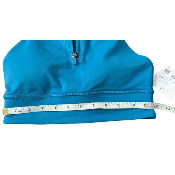 Lululemon Energy High Neck Longline Zip Bra Sz 4 Hawaiian Blue NWT Discontinued - Picture 11 of 16